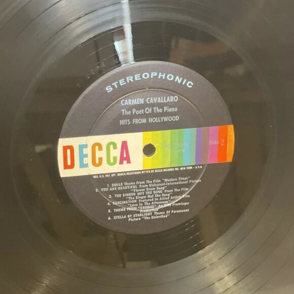 Carmen Cavallaro Hits From Hollywood (Vinyl, 1962) Decca DL 74274 VG LP Record - Picture 9 of 9